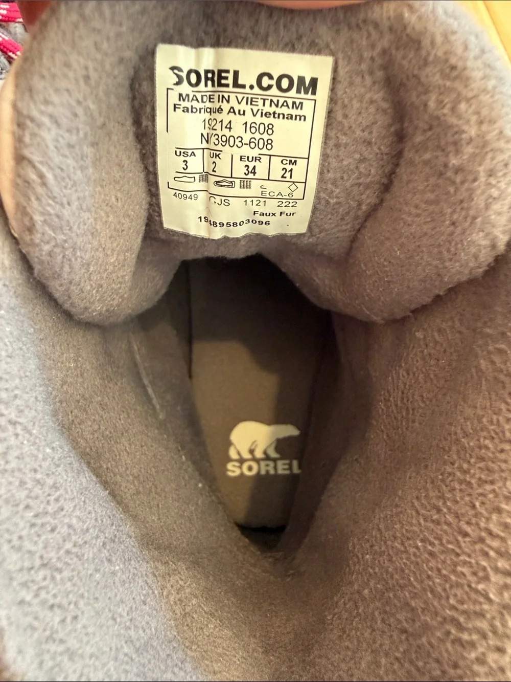 Kids Sorel Grey and Pink Winter Boots